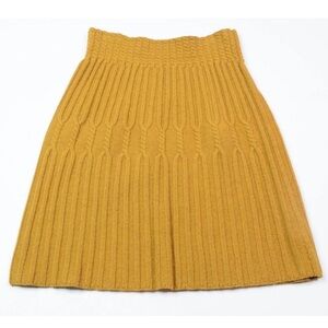 Anthropologie Far Away From Close ribbed sweater skirt in mustard yellow size XS